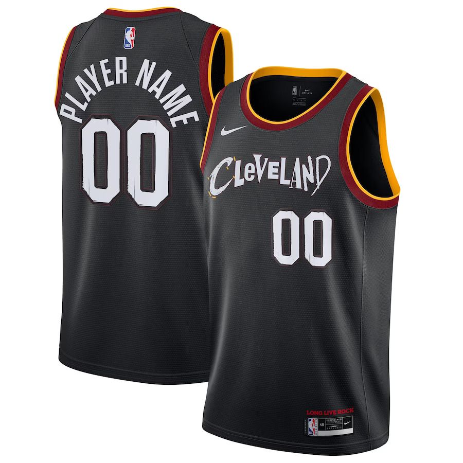 Men Cleveland Cavaliers Nike Black City Edition Swingman Custom NBA Jersey